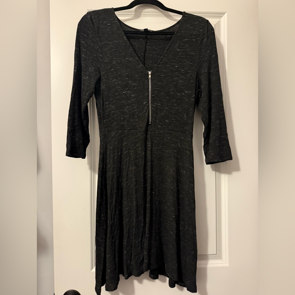 Express Black Long Sleeve Dress with Zipper